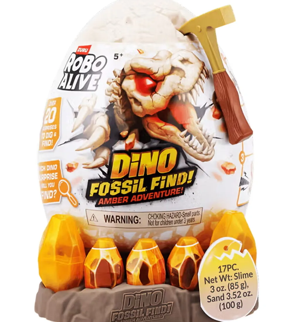 Robo Alive Figurer>Legetøj - Dino Fossil Find - Amber Adventure