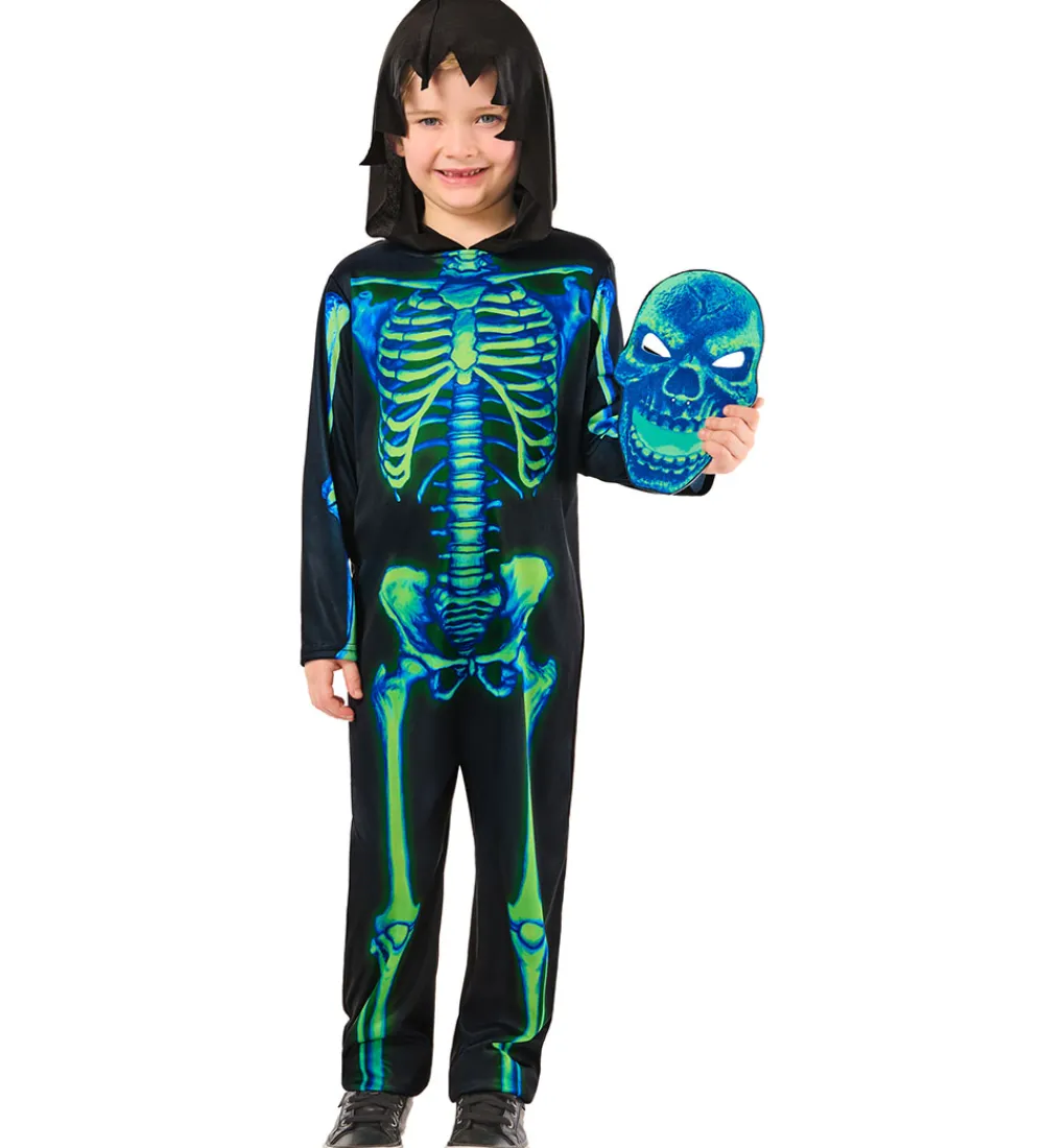 Rubies Udklædningstøj|Rolleleg>Udklædning - Neon Green Skeleton