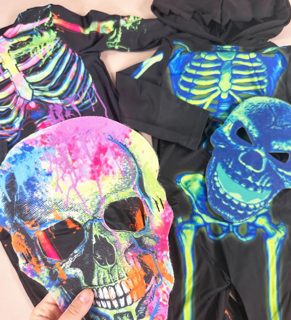 Rubies Udklædningstøj|Rolleleg>Udklædning - Neon Green Skeleton