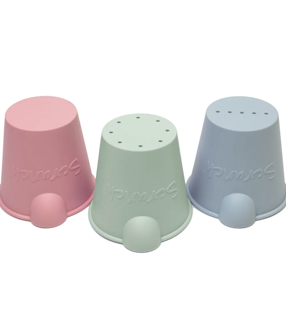 Scrunch Udeleg Og Udendørs Legetøj|Vandleg>Bath Buckets - 3-pak - Sage Green/Dusty Rose/Duck Egg Bl