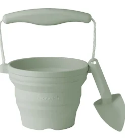 Scrunch Strandlegetøj>Foldbar Spand m. Skovl - 11x9 cm - Sage Green