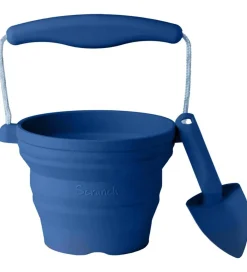 Scrunch Strandlegetøj>Foldbar Spand m. Skovl - 11x9 cm - Midnight Blue
