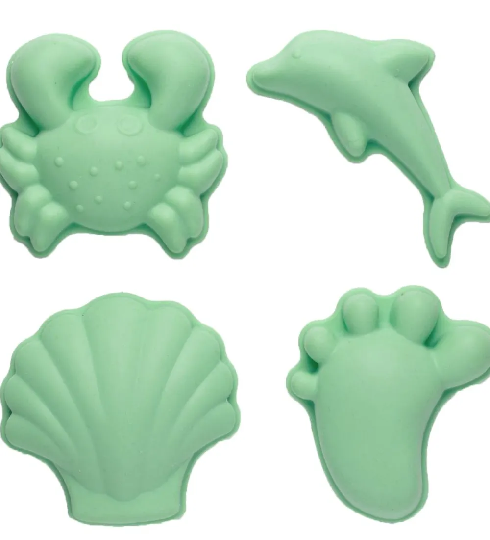Scrunch Strandlegetøj>Sandforme - 4 stk. - Silikone - 6,5-10,5 cm - Light Dust