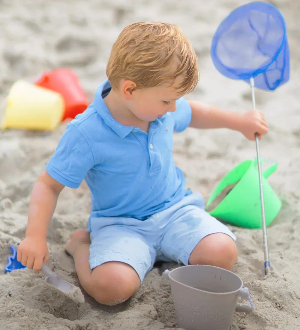 Scrunch Strandlegetøj>Spand - Silikone - 13 cm - Lysegrå