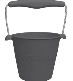 Scrunch Strandlegetøj>Spand - Silikone - 13 cm - Mørkegrå