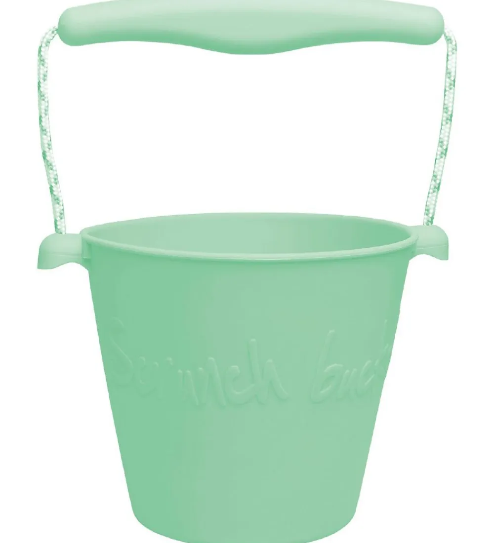 Scrunch Strandlegetøj>Spand - Silikone - 13 cm - Light Dusty Green