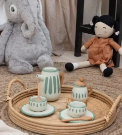 Sebra Rolleleg|Trælegetøj>Lege Te-sæt - Træ - Classic White/Sage