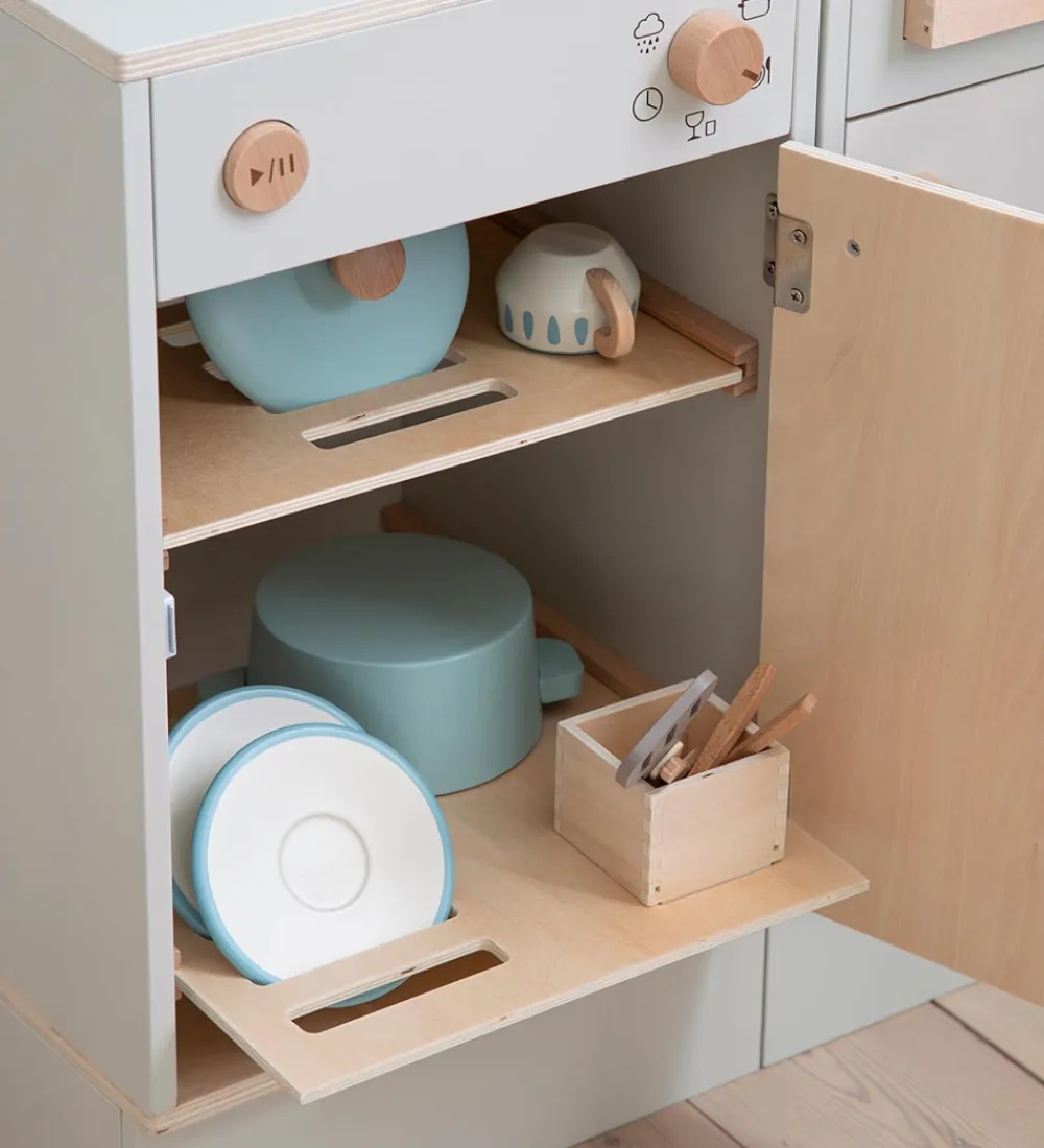 Sebra Trælegetøj|Legekøkken Og Legemøbel>Legekøkken - Opvaskemaskine - Træ - Seabreeze Beige