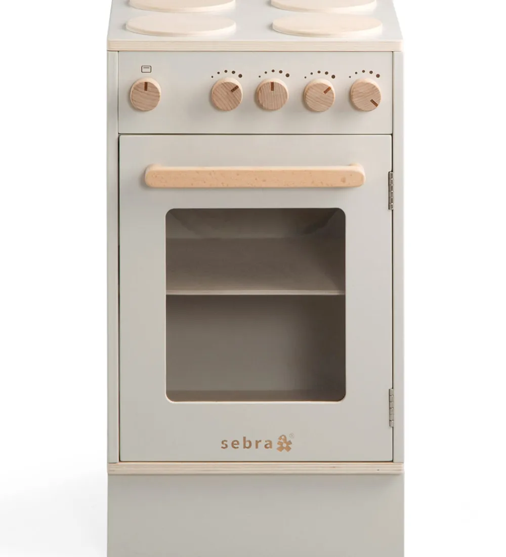 Sebra Trælegetøj|Legekøkken Og Legemøbel>Legekøkken - Ovn & Komfur - Træ - Seabreeze Beige