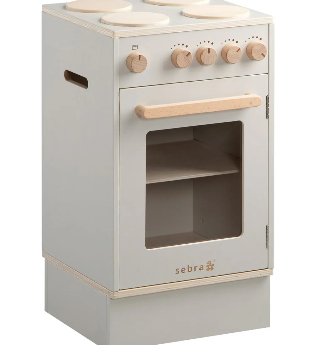 Sebra Trælegetøj|Legekøkken Og Legemøbel>Legekøkken - Ovn & Komfur - Træ - Seabreeze Beige