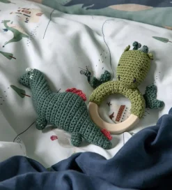 Sebra Gribelegetøj>Rangle - Hæklet - Drage - Grøn