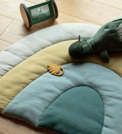 Sebra Legetæpper Og Legegulve>Strikket Legemadras - Regnbue - 130x85 - Dusty Green