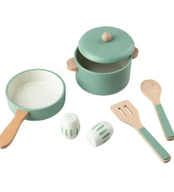 Sebra Trælegetøj|Rolleleg>Trælegetøj - Køkkengryde/Pandesæt - Grøn