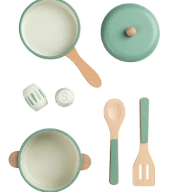 Sebra Trælegetøj|Rolleleg>Trælegetøj - Køkkengryde/Pandesæt - Grøn