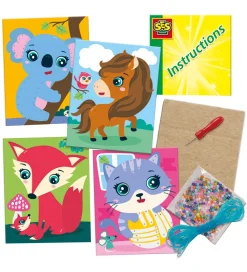 SES Creative Kreasæt>- Broderikort - Broder m. Glasperler