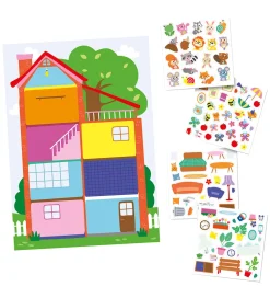 SES Creative Kreativ Leg|Kreasæt>- Min Første - Plakat med klistermærker - Hus