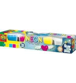 SES Creative Modellervoks>Modellervoks - 4x90g - Selvlysende Neon