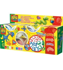 SES Creative Modellervoks>Modellervoks - 8 Farver m. Udstikkere/Duft/Glimmer