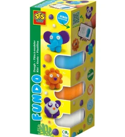 SES Creative Modellervoks>Modellervoks - 3x90gr/1x40g - FunDo Vilde Dyr
