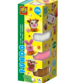 SES Creative Modellervoks>Modellervoks - 3x90gr/1x40g - FunDo Bondegårdsdyr