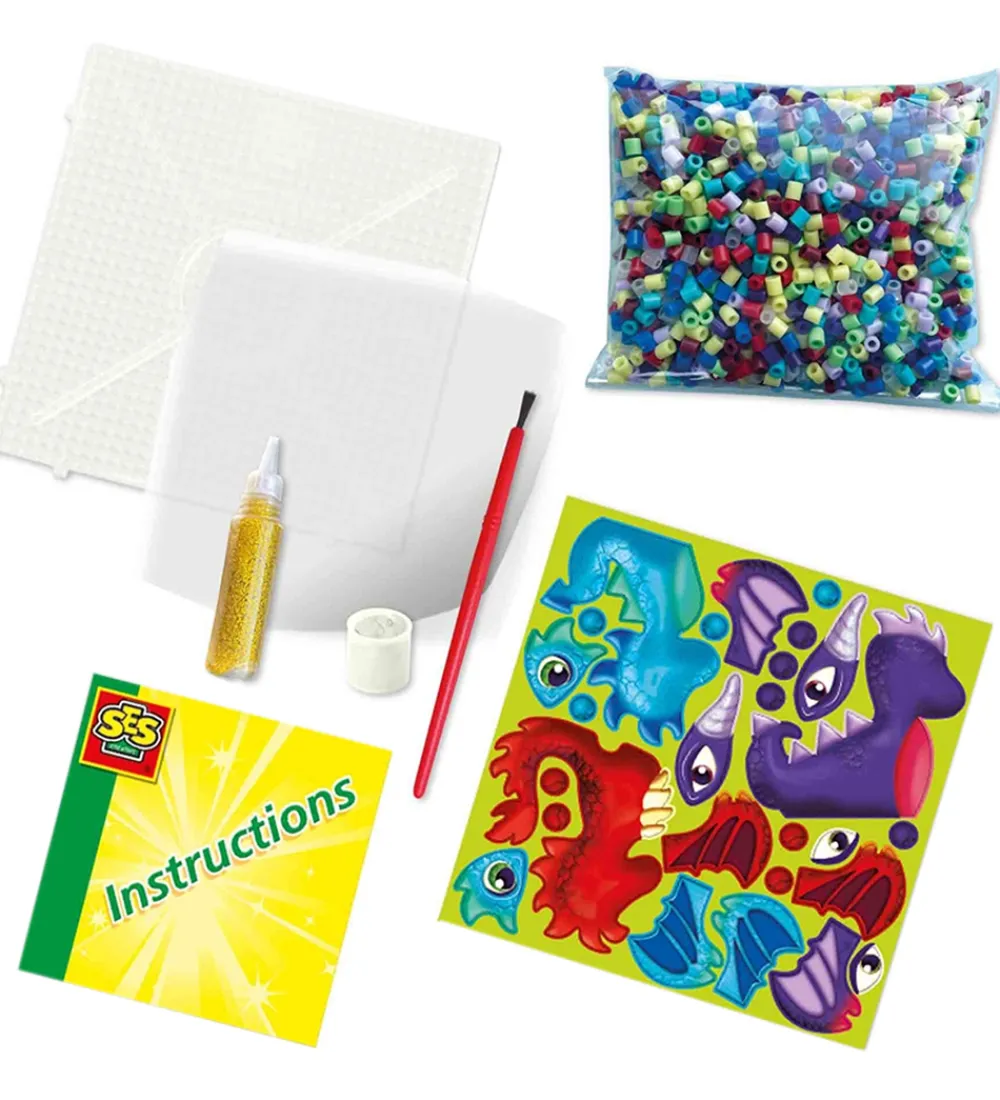 SES Creative Perler>Perler - Strygeperler - 1800 stk - 3D Drage