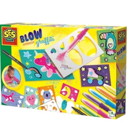 SES Creative Tuscher Og Farver>Pustetuscher m. Skabeloner - Graffiti