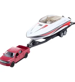 Siku Biler, Tog Og Køretøjer>Bil m. Båd - Ford F150 m. Motorbåd - 1:55 - Rød/Hvid