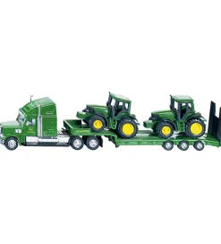 Siku Biler, Tog Og Køretøjer|Traktorer>Lastbil m. 2 Traktorer - 1:87 - Low Loader With John Deere