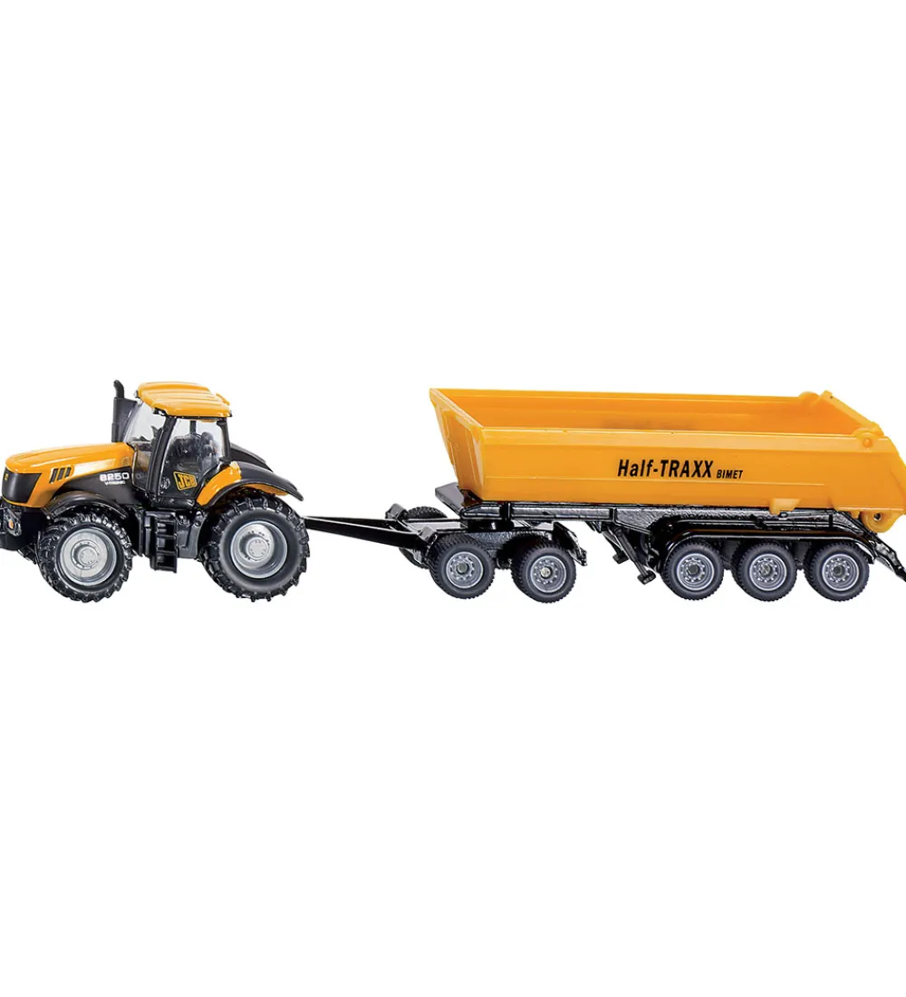 Siku Biler, Tog Og Køretøjer|Traktorer>Traktor m. Anhænger - 1:87 - Jcb With Dolly And Tipping Tra