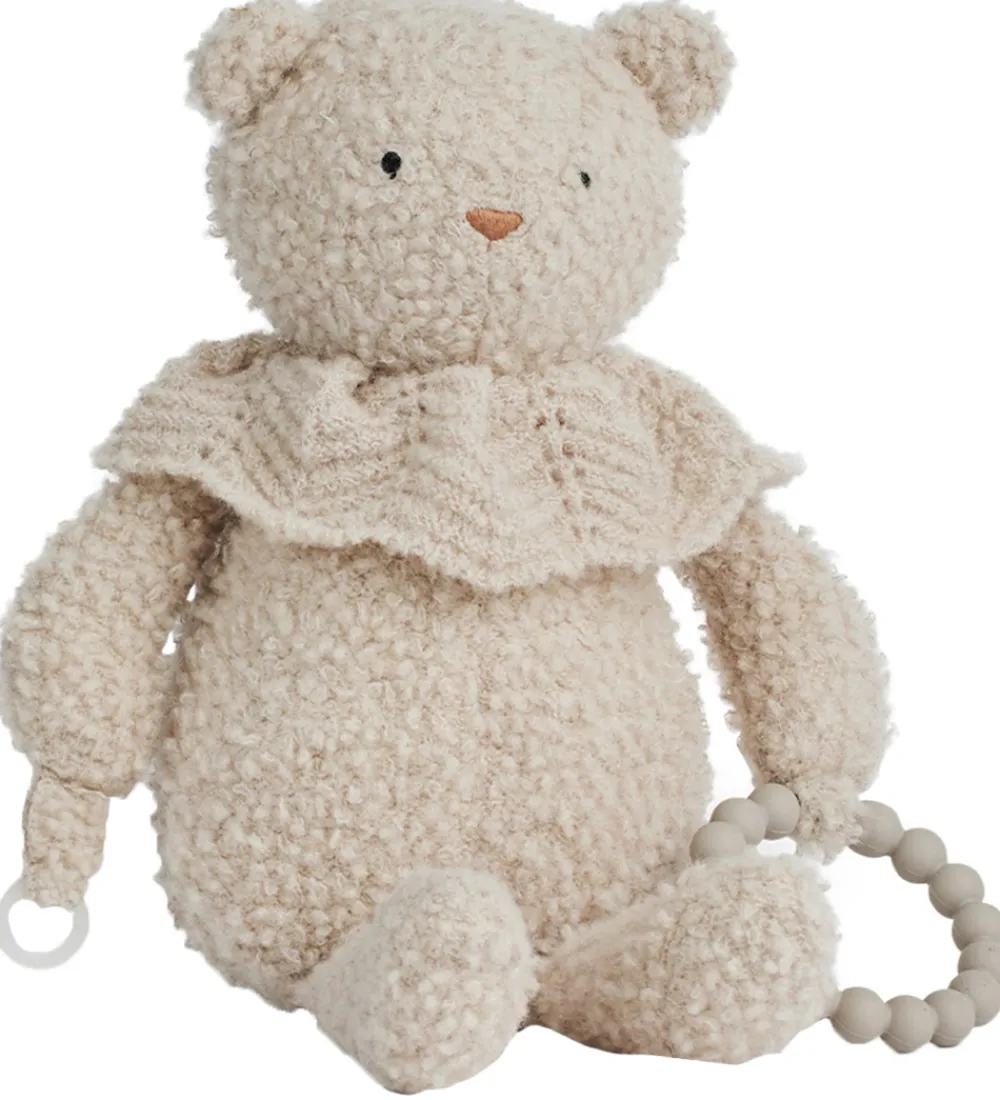 Smallstuff Aktivitetslegetøj>Aktivitets bamse - Uld - 35 cm - Nature