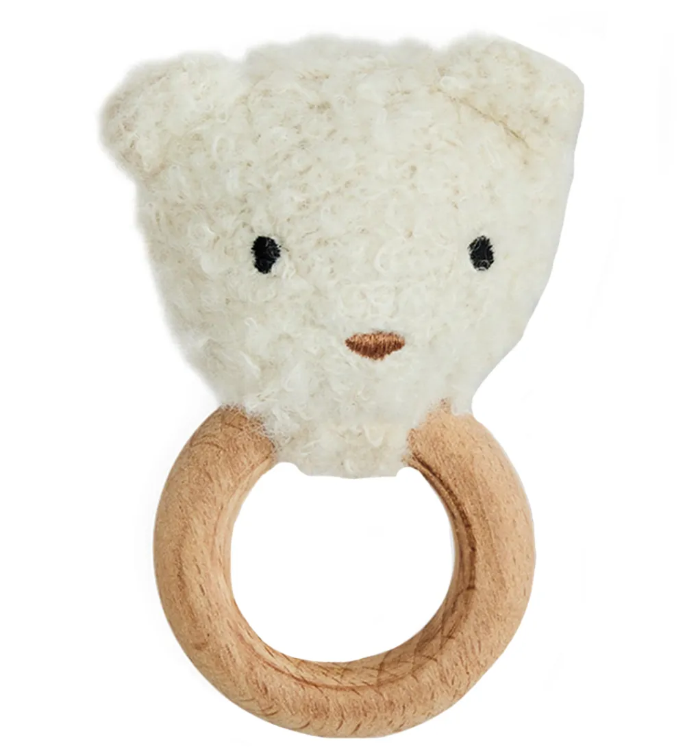 Smallstuff Gribelegetøj>Rangle - Bear - Uld - Off White