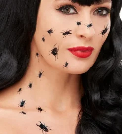 Smiffys Udklædningstøj>Tatoveringer - Creepy Bug Transfers - 18 stk - Sort