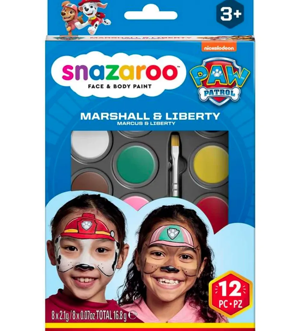 Snazaroo Rolleleg>Ansigtsmaling - 8 Farver - Paw Patrol Marshall & Libert