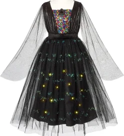 Souza Udklædningstøj>Udklædning - Fe m. Lys - Agatha - Sort