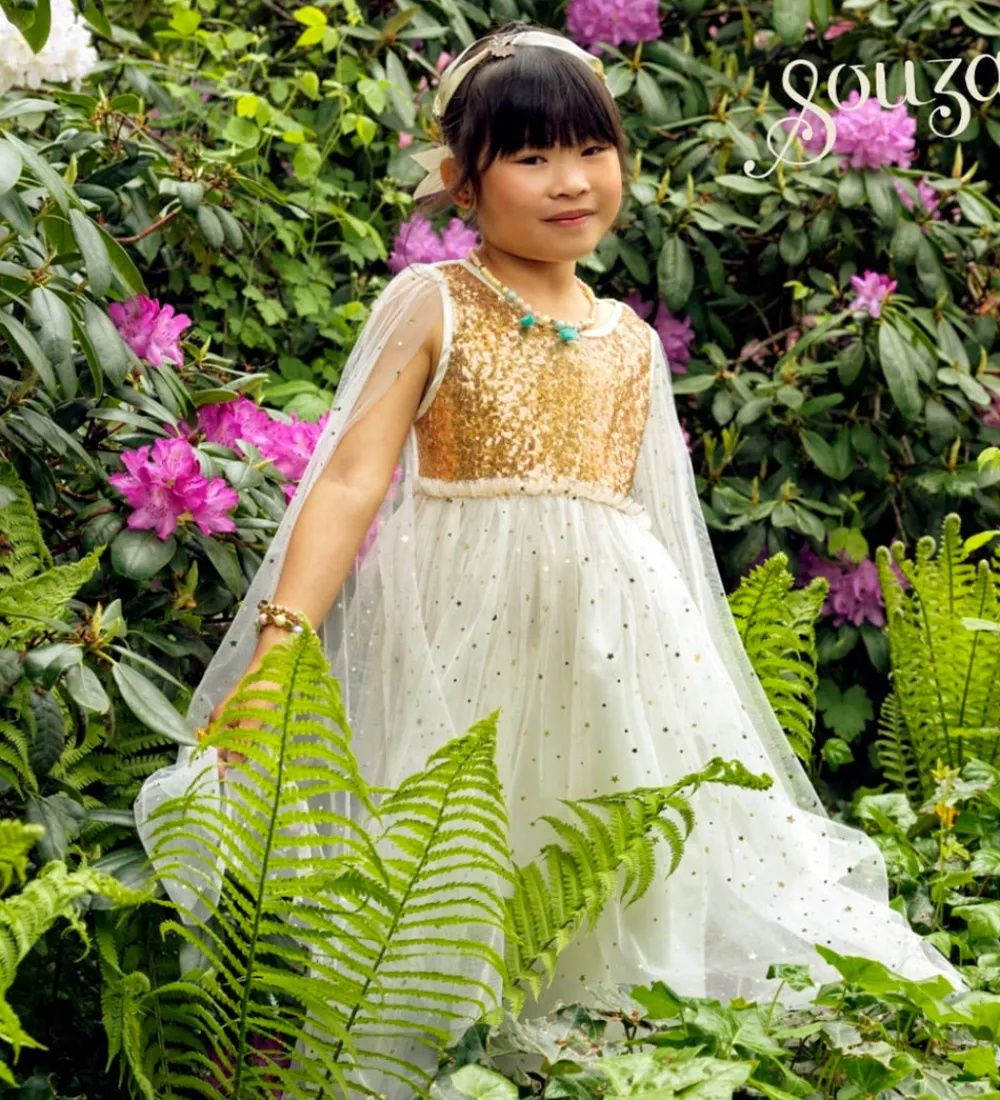 Souza Udklædningstøj>Udklædning - Prinsesse - Dorianne - Hvid/Guld