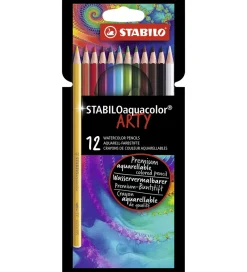Stabilo Tuscher Og Farver|Kreativ Leg>Farveblyanter - Aquacolor Arty - 12 stk. - Multifarvet