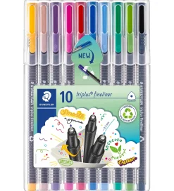 Staedtler Tuscher Og Farver>Tuscher - 10 stk - Triplus Fineliner - 0,3 mm