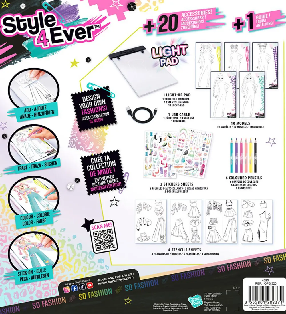 Style 4 Ever Kreasæt>Fashion Designer Pad m. Lys
