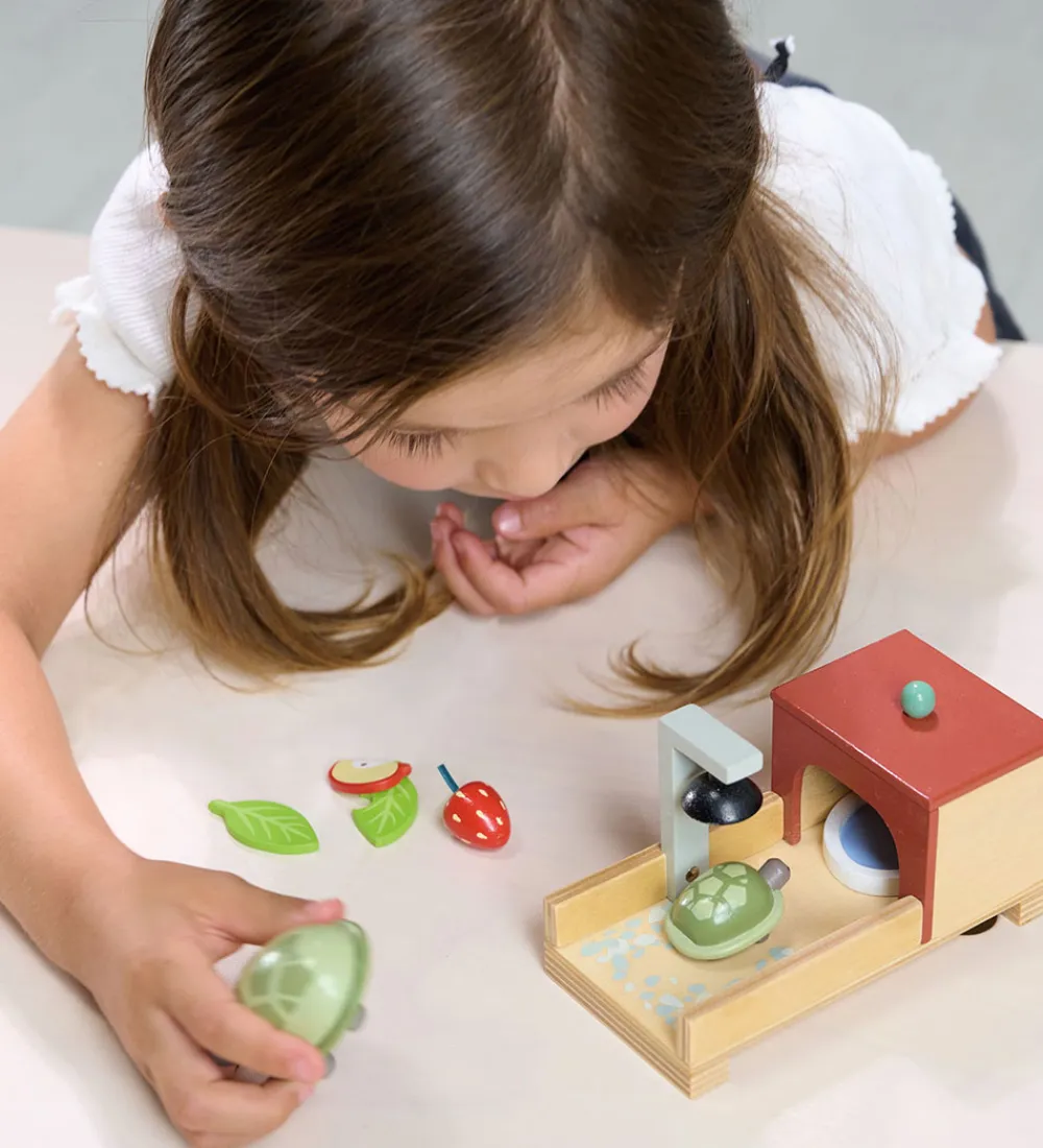 Tender Leaf Trælegetøj>Trælegetøj - Kæledyrssæt til Dukkehus - Skildpadde