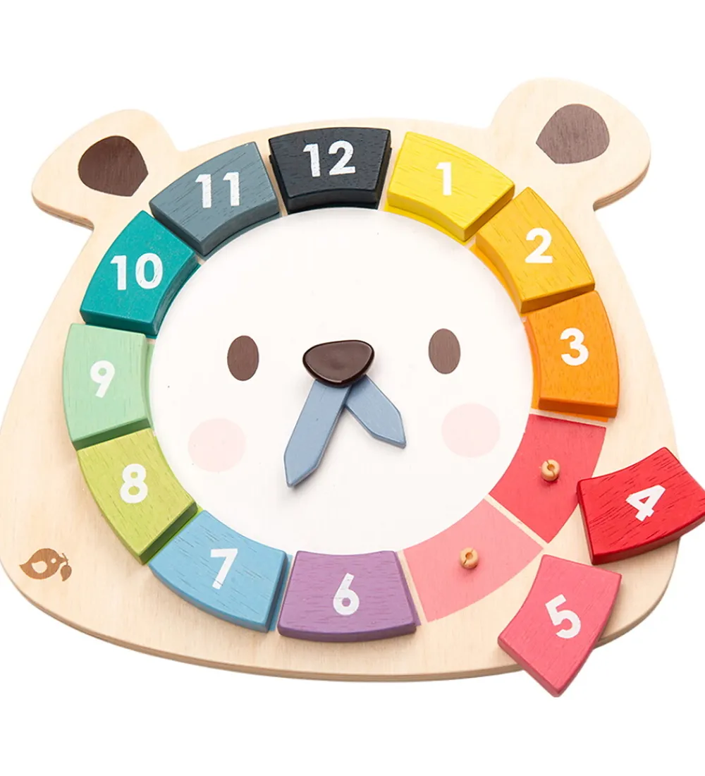 Tender Leaf Trælegetøj>Trælegetøj - Lær Klokken - Tal og Farver