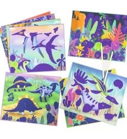 Tiger Tribe Kreasæt>Skrabekort - 8 Stk. - Dinosaur