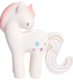 Tikiri Bideringe>Bidelegetøj - Naturgummi - Candyfloss Enhjørning - Hvid