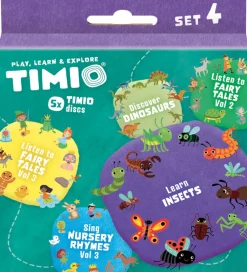 TIMIO Spil>Disksæt 4 - Børnesange, Eventyr, Dinosaurer og Insekter