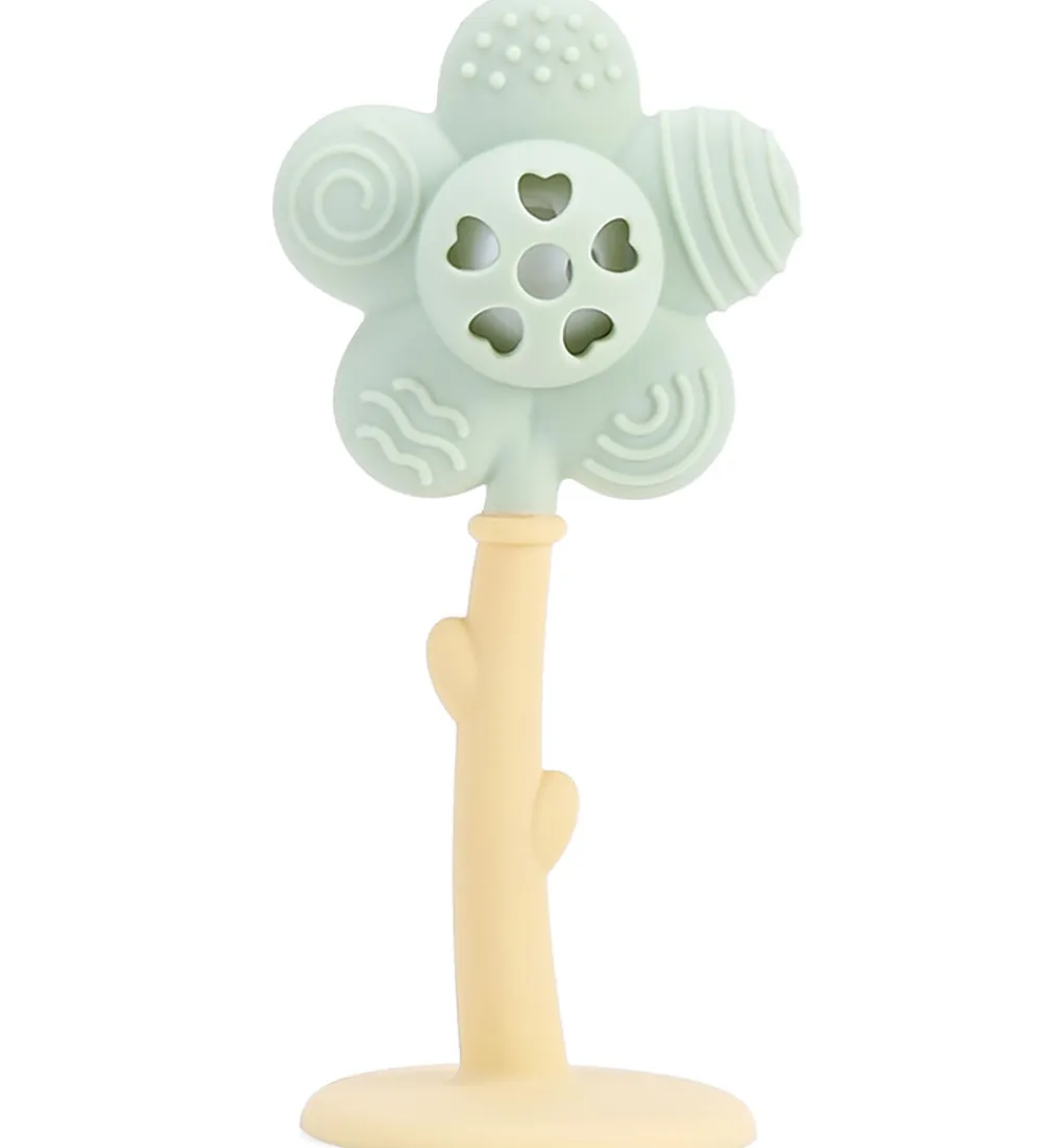 Tiny Tot Babylegetøj|Gribelegetøj>Bidering - Flower - Sage/Gul