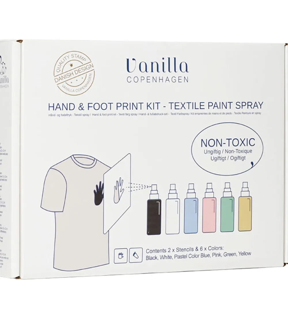 Vanilla Copenhagen Kreativ Leg|Kreasæt>Hånd- og Fodaftryk Sæt - Tekstilspray