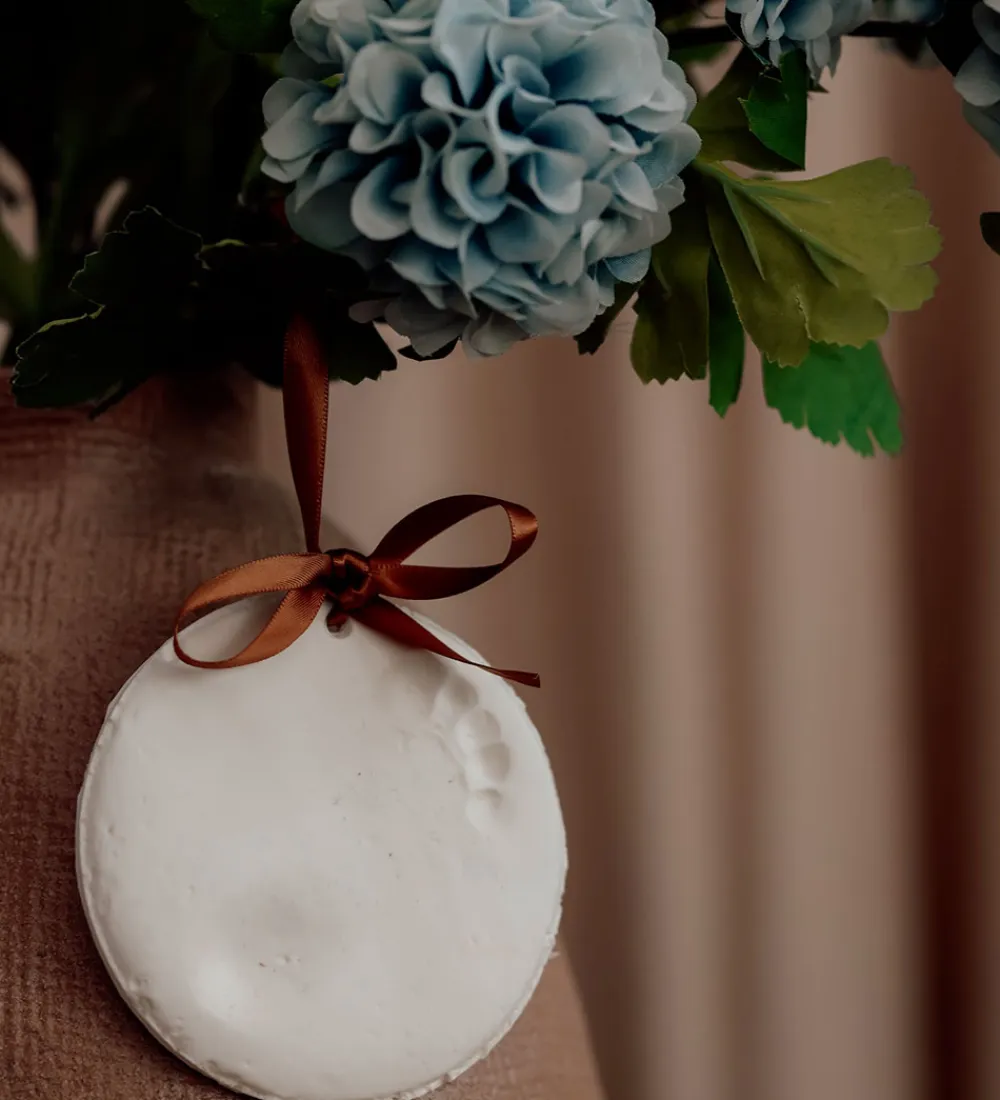 Vanilla Copenhagen Kreasæt>Hånd- og Fodaftryksæt m. Bånd - Hvid/Rød/Brun