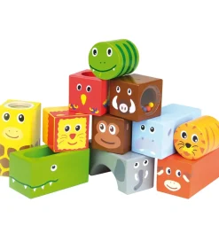 Vilac Stablelegetøj>Klodser m. Lyd - Træ - 11 Dele - Jungledyr