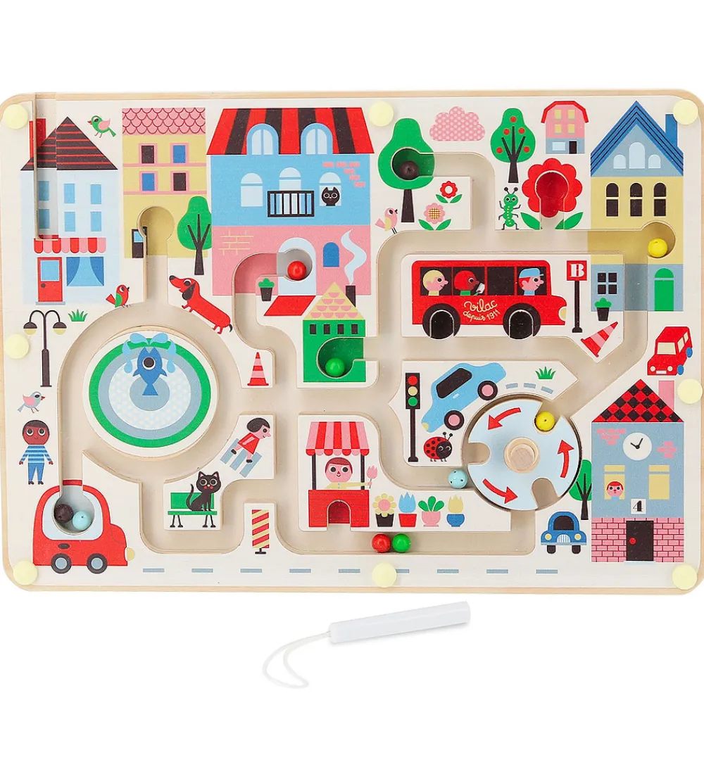 Vilac Trælegetøj>Magnetisk Labyrint - Træ - Lille By