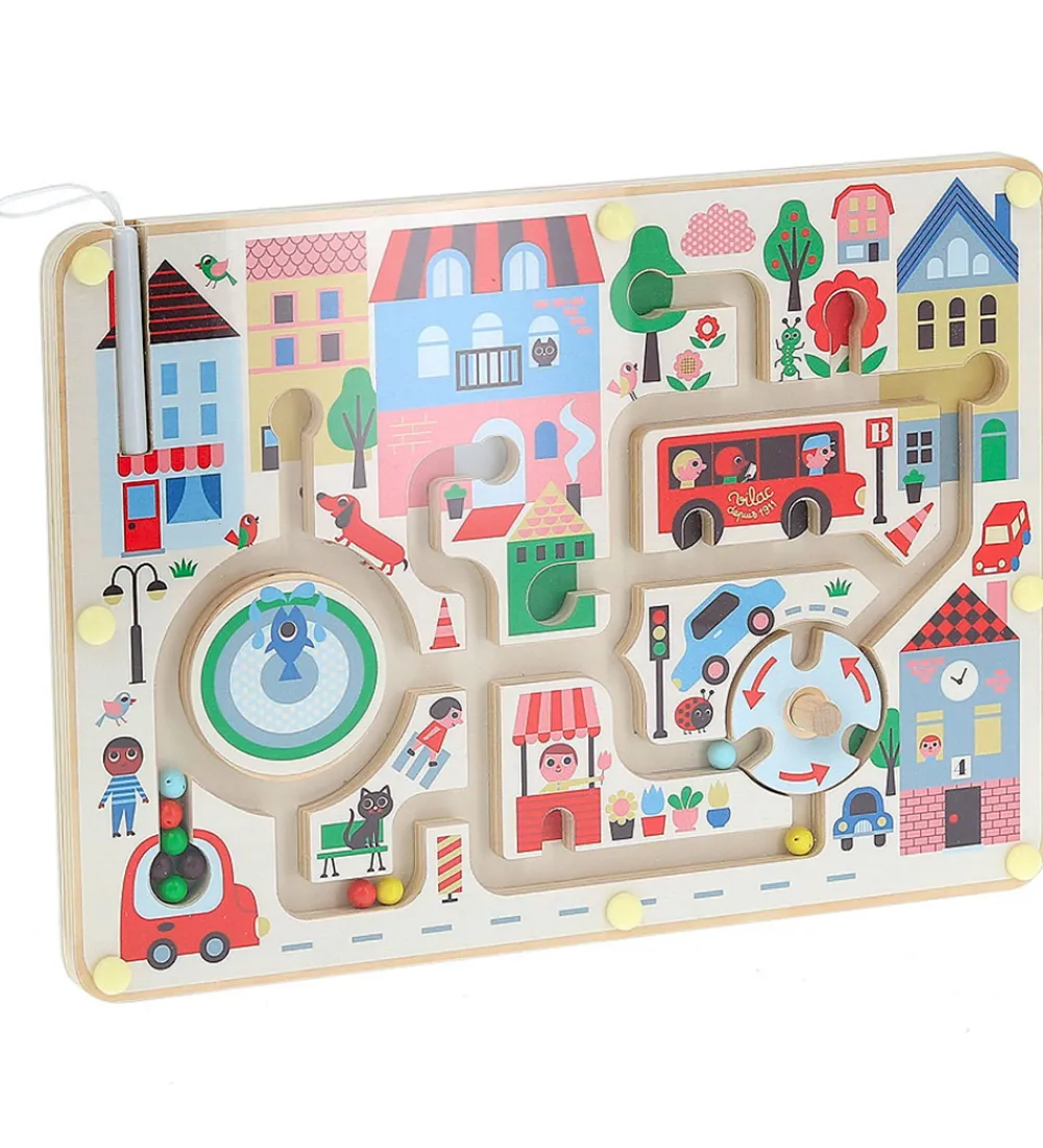 Vilac Trælegetøj>Magnetisk Labyrint - Træ - Lille By