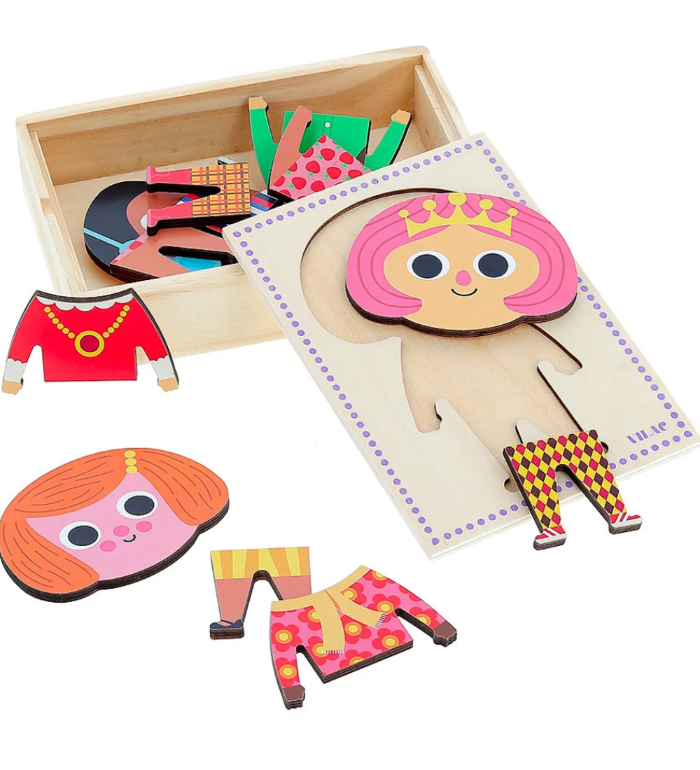 Vilac Puslespil|Trælegetøj>Puslespil - Træ - 6x3 Brikker - Jade